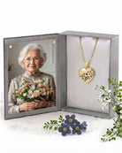 Loved Remembered Gold Heart Locket Urn - Flowers