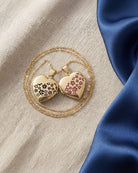 Loved Remembered Gold Heart Locket Urn - Flowers