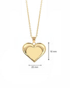 Loved Remembered Gold Heart Pendant - Fingerprint Engraving
