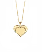 Loved Remembered Gold Heart Pendant - Fingerprint Engraving