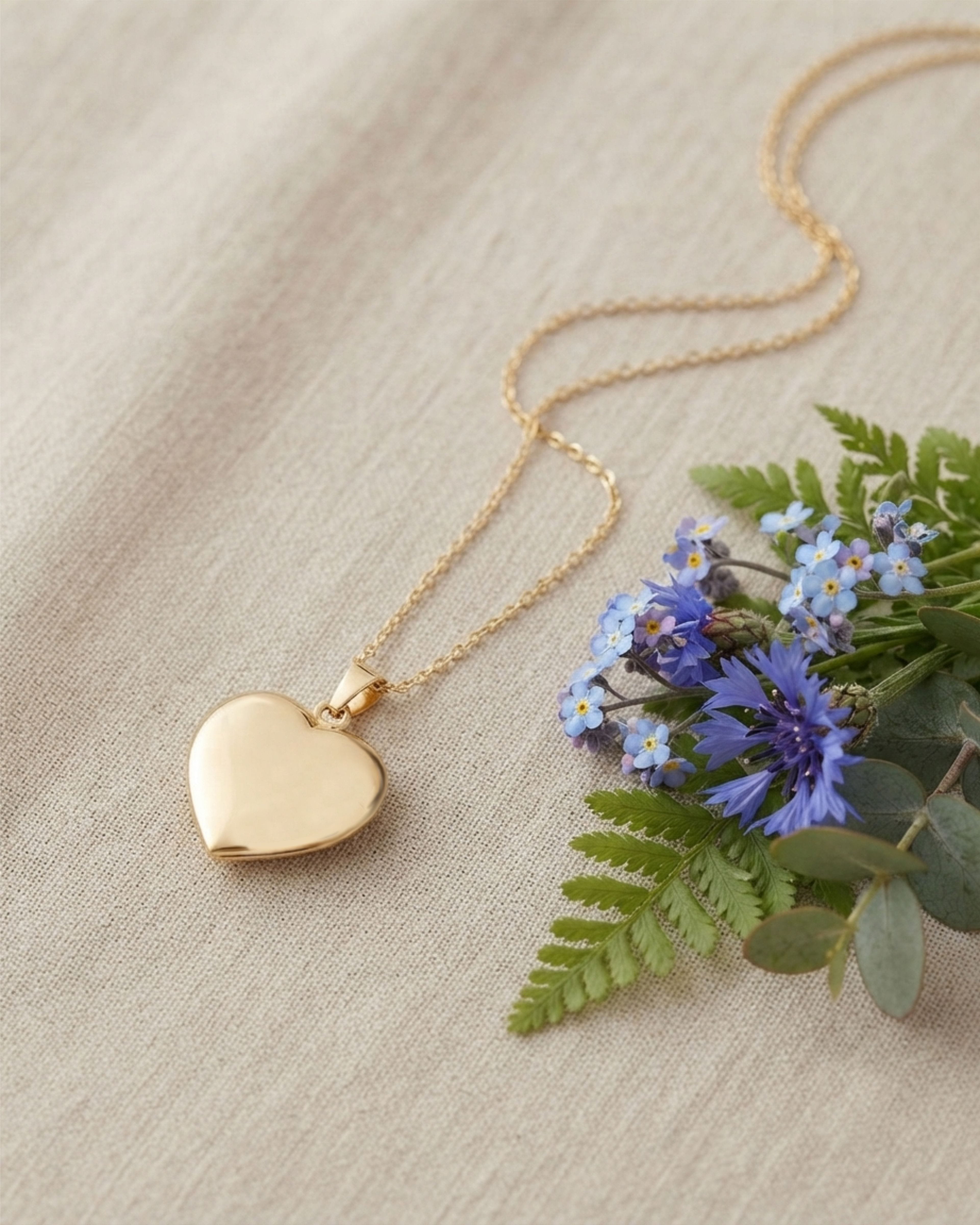 Loved Remembered Gold Heart Pendant Urn