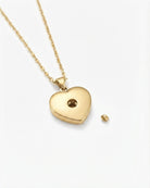 Loved Remembered Gold Heart Pendant Urn