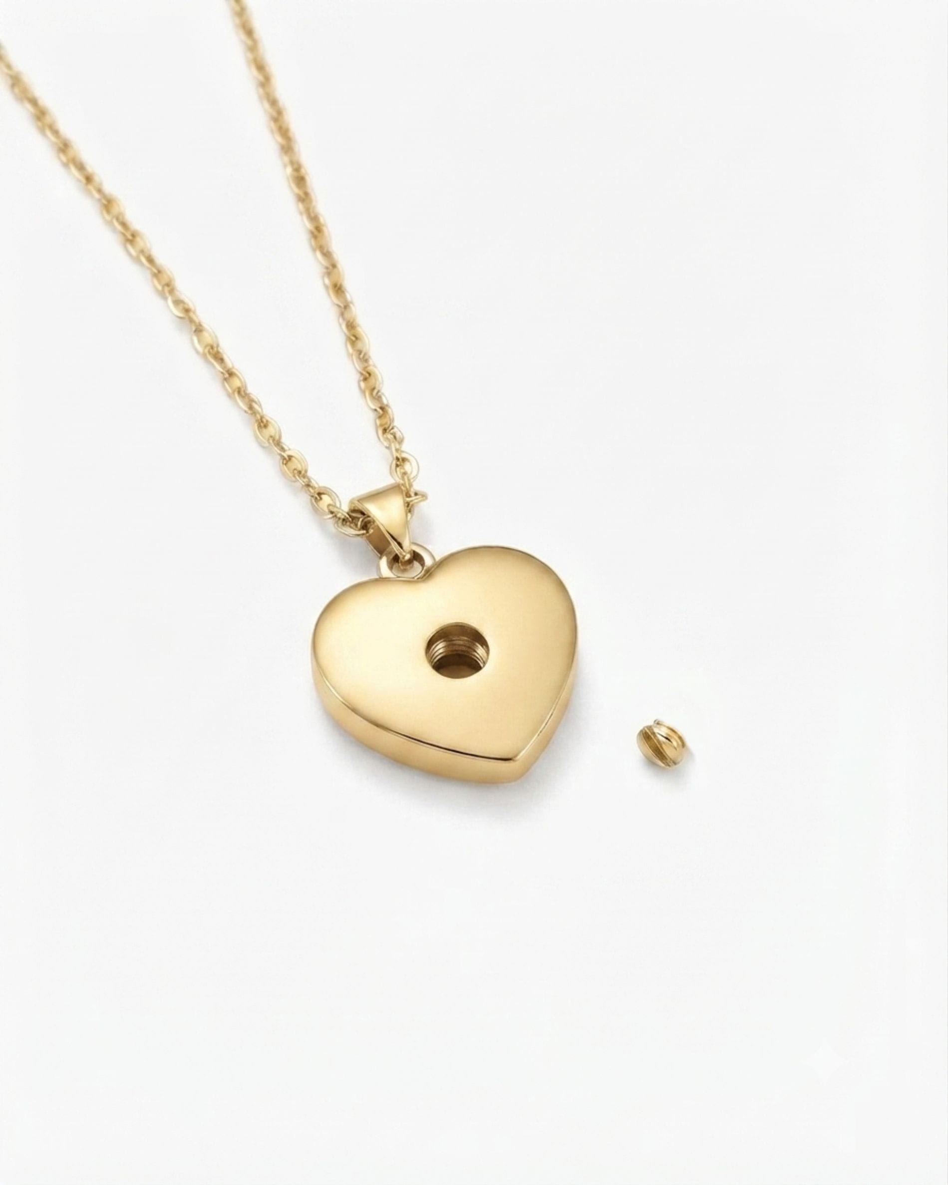 Loved Remembered Gold Heart Pendant Urn