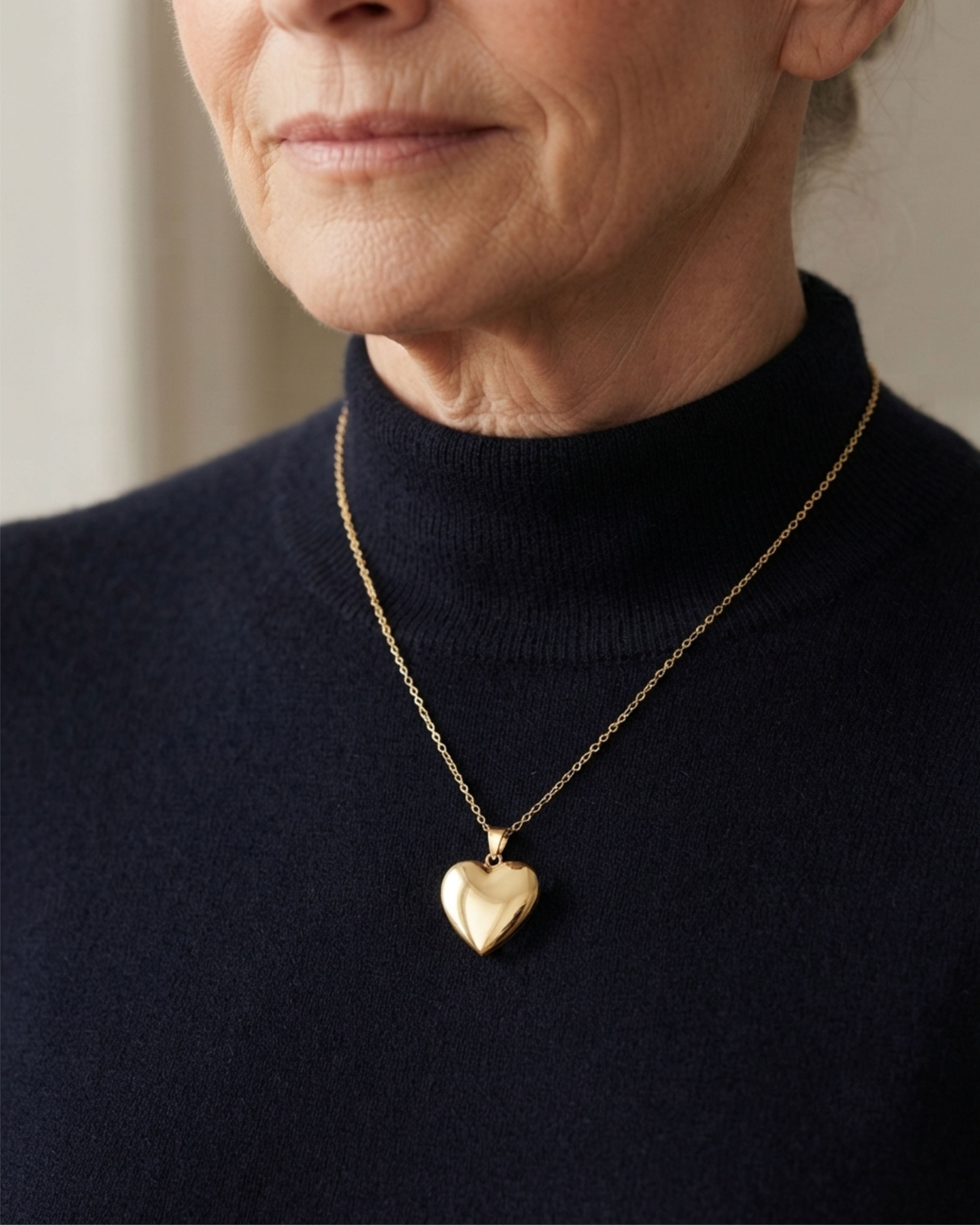 Loved Remembered Gold Heart Pendant Urn
