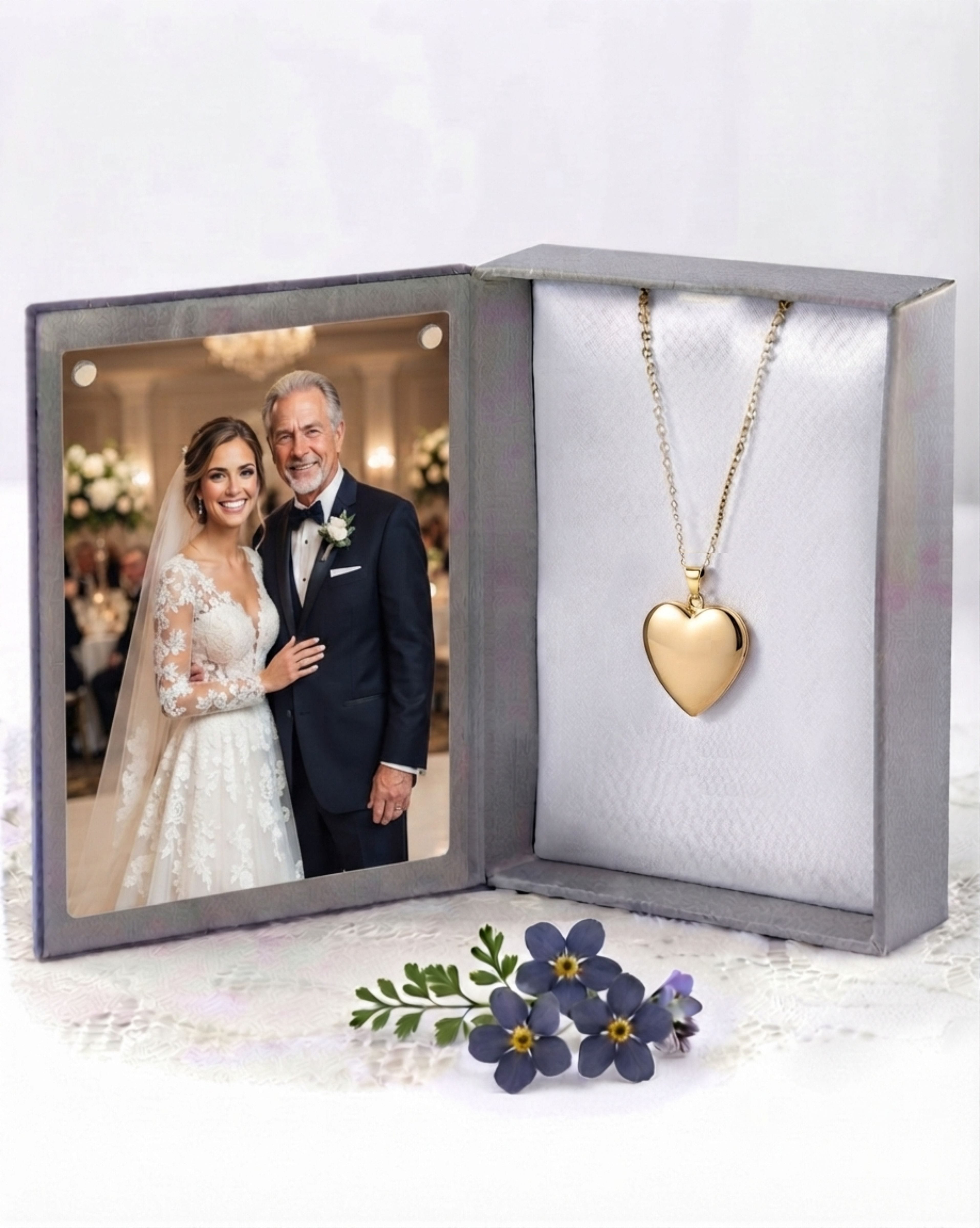 Loved Remembered Gold Heart Pendant Urn