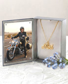 Loved Remembered Gold Motorcycle Pendant Urn