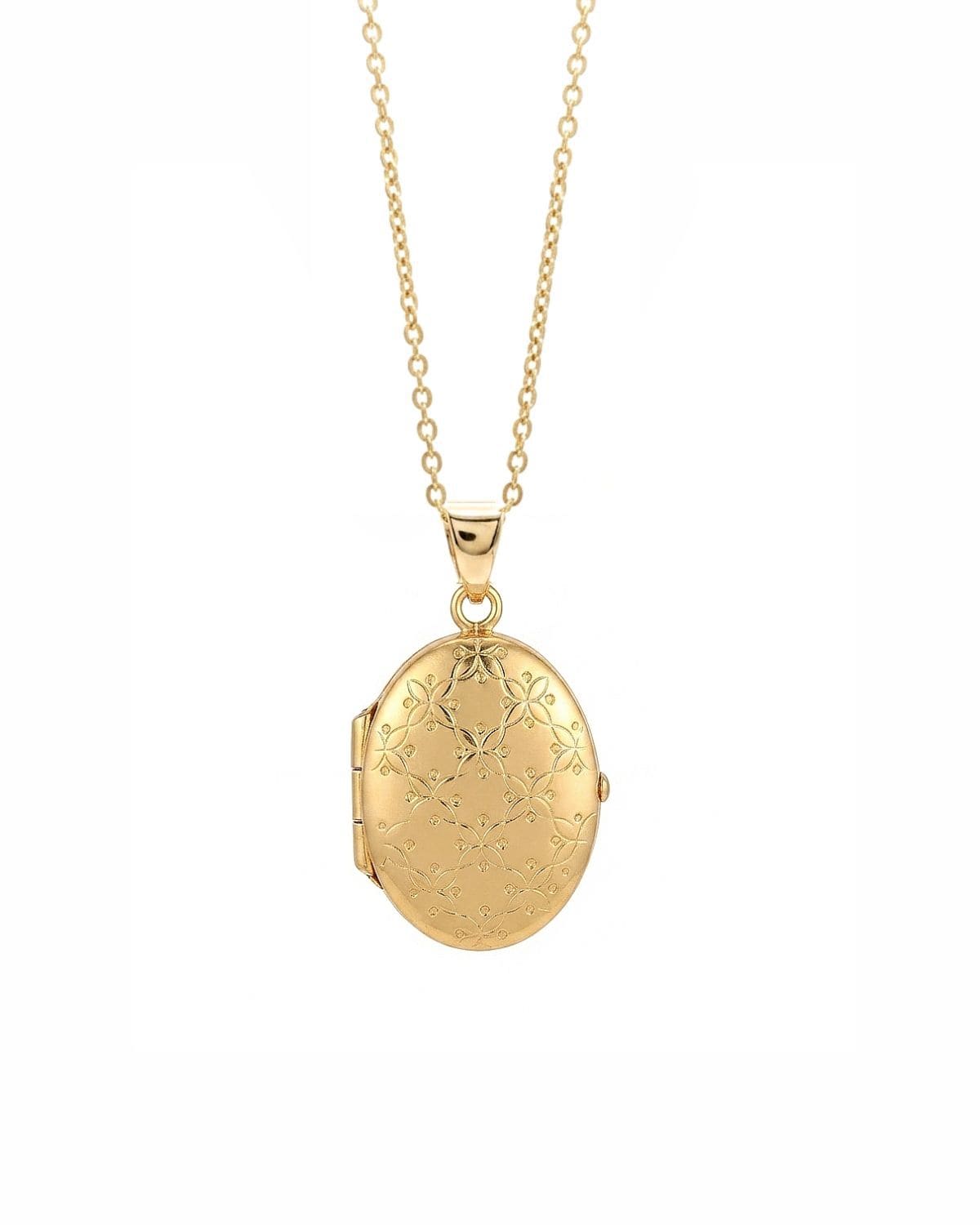 Loved Remembered Gold Oval Locket Urn - Diamond Cut