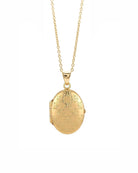 Loved Remembered Gold Oval Locket Urn - Diamond Cut