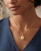 Loved Remembered Gold Oval Locket Urn - Diamond Cut