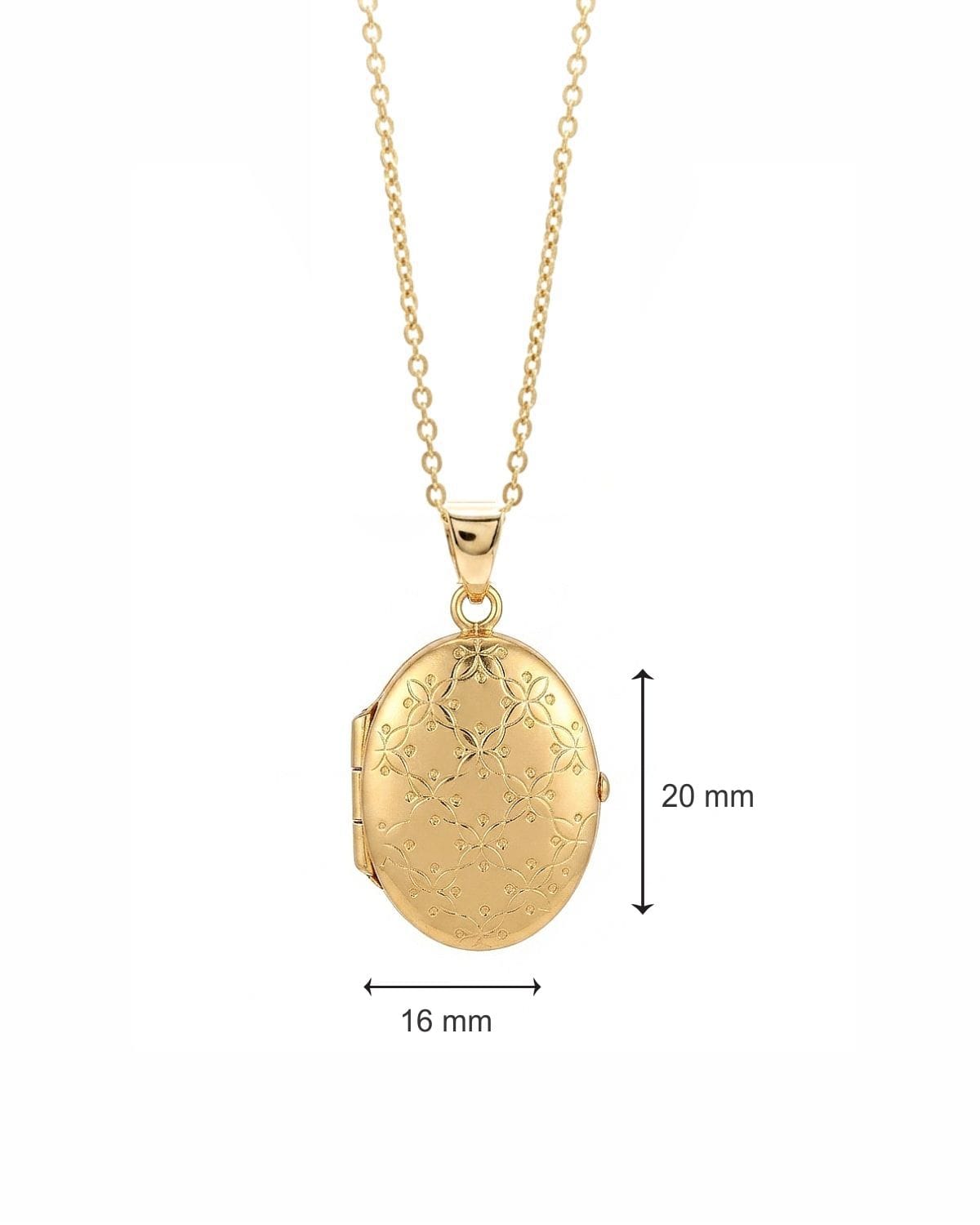 Loved Remembered Gold Oval Locket Urn - Diamond Cut