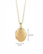 Loved Remembered Gold Oval Locket Urn - Diamond Cut
