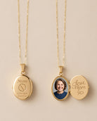 Loved Remembered Gold Oval Locket Urn - Diamond Cut