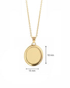 Loved Remembered Gold Oval Pendant - Fingerprint Engraving
