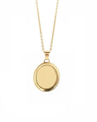 Loved Remembered Gold Oval Pendant - Fingerprint Engraving