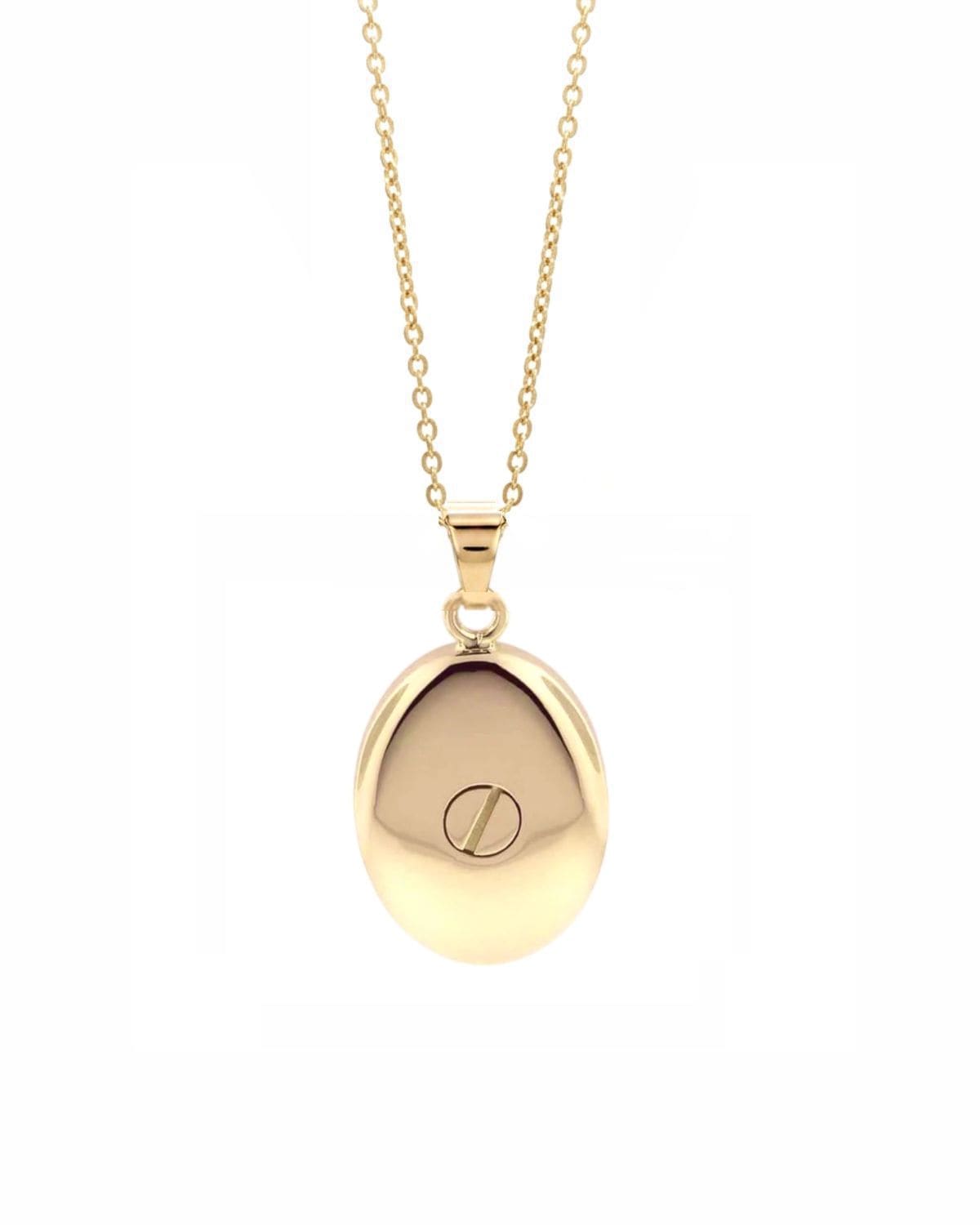 Loved Remembered Gold Oval Pendant Urn