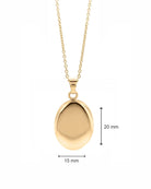 Loved Remembered Gold Oval Pendant Urn