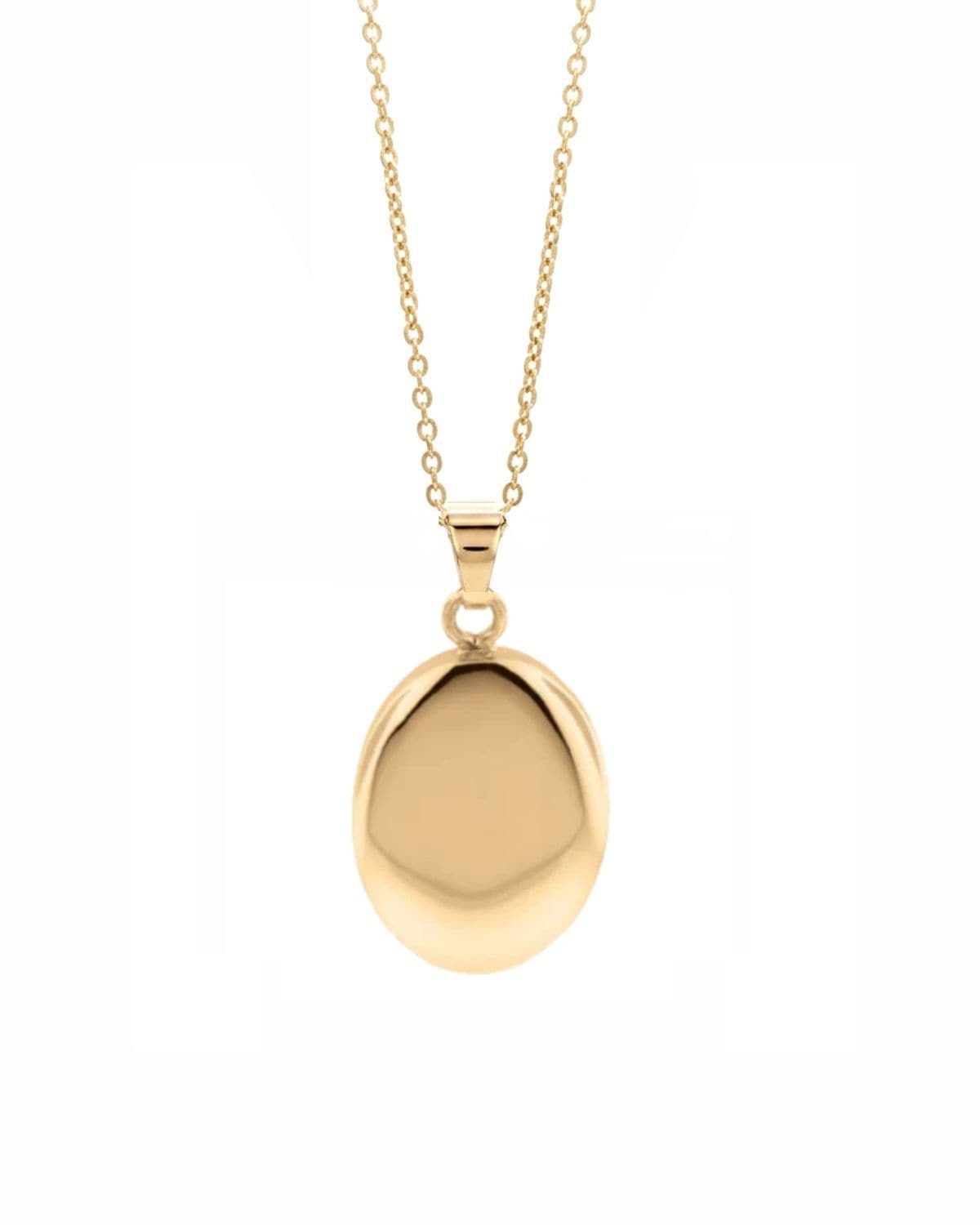 Loved Remembered Gold Oval Pendant Urn