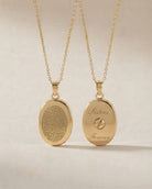 Loved Remembered Gold Oval Pendant Urn