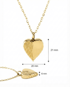 Loved Remembered Gold-Plated Stainless Steel Angel Wing Pendant Urn