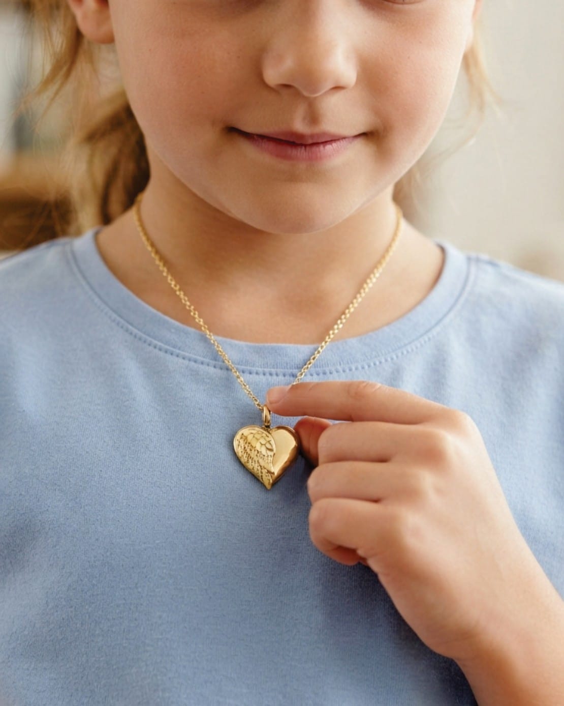 Loved Remembered Gold-Plated Stainless Steel Angel Wing Pendant Urn