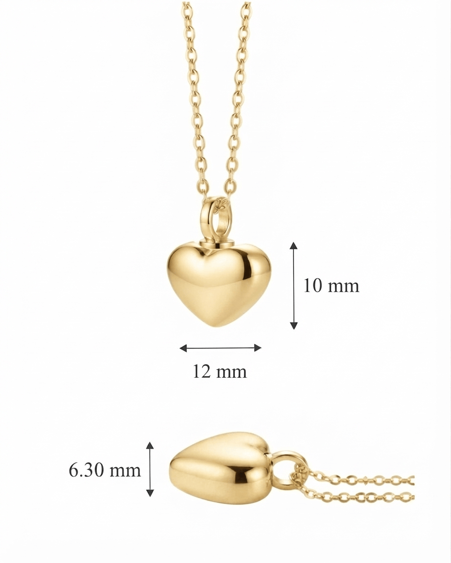 Loved Remembered Gold- Plated Stainless Steel Bubble Heart Urn