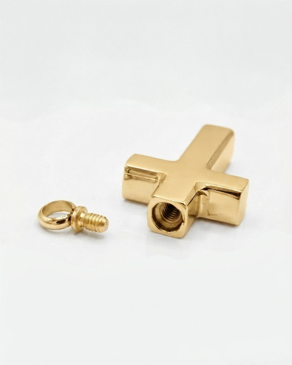 Loved Remembered Gold- Plated Stainless Steel Cross Pendant Urn