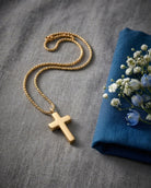 Loved Remembered Gold- Plated Stainless Steel Cross Pendant Urn
