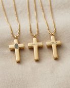 Loved Remembered Gold- Plated Stainless Steel Cross Pendant Urn