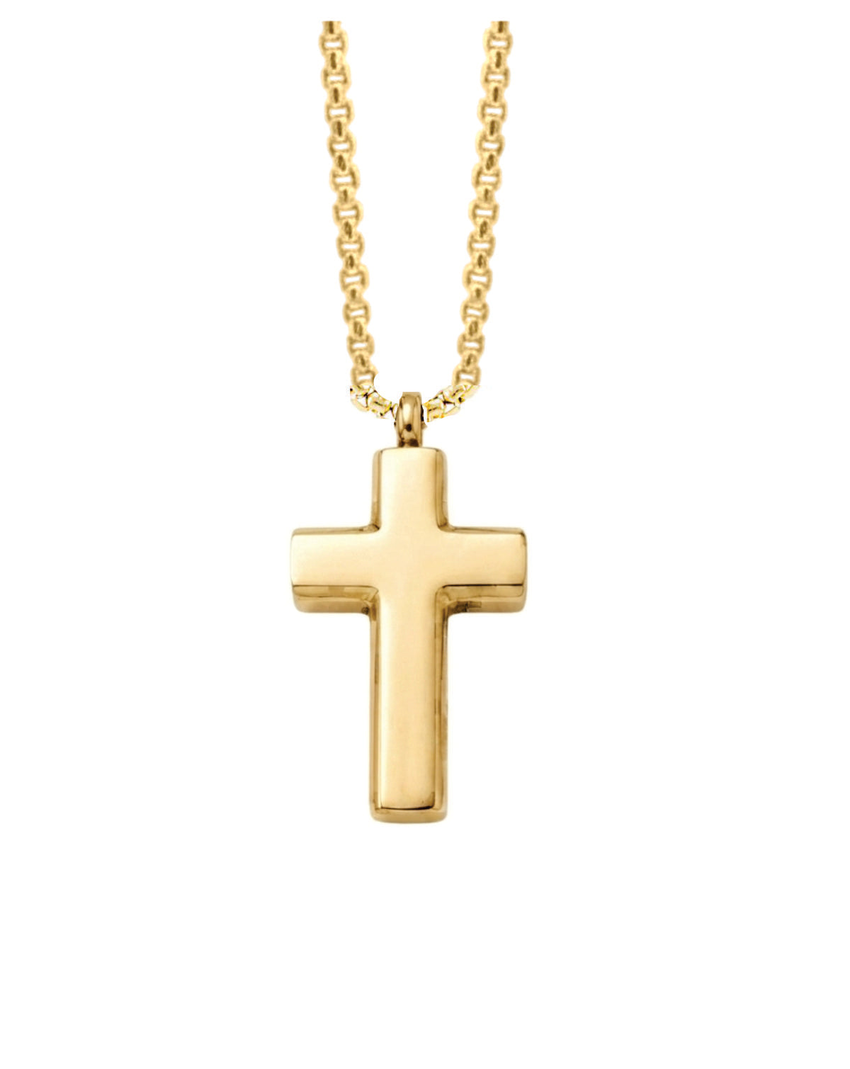 Loved Remembered Gold- Plated Stainless Steel Cross Pendant Urn