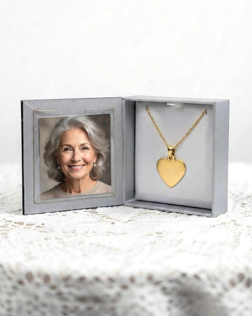 Loved Remembered Gold- Plated Stainless Steel Heart Pendant