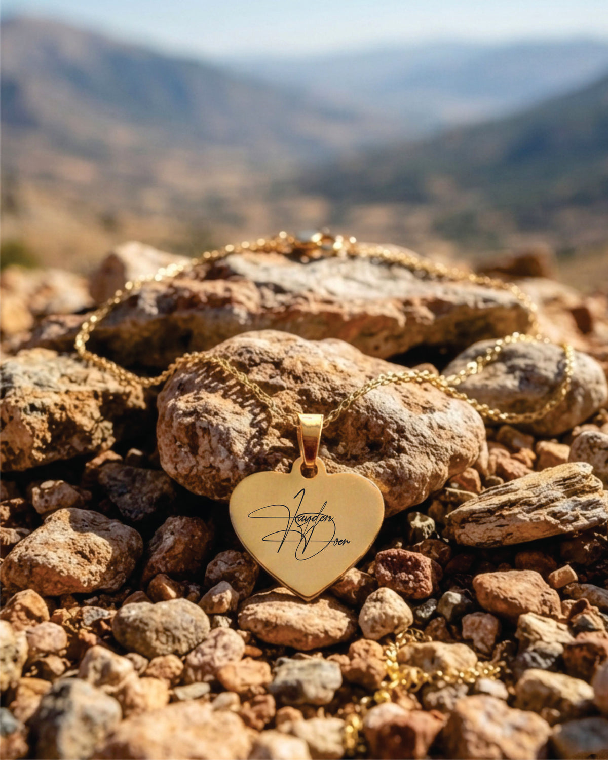 Loved Remembered Gold- Plated Stainless Steel Heart Pendant