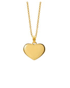 Loved Remembered Gold- Plated Stainless Steel Heart Pendant