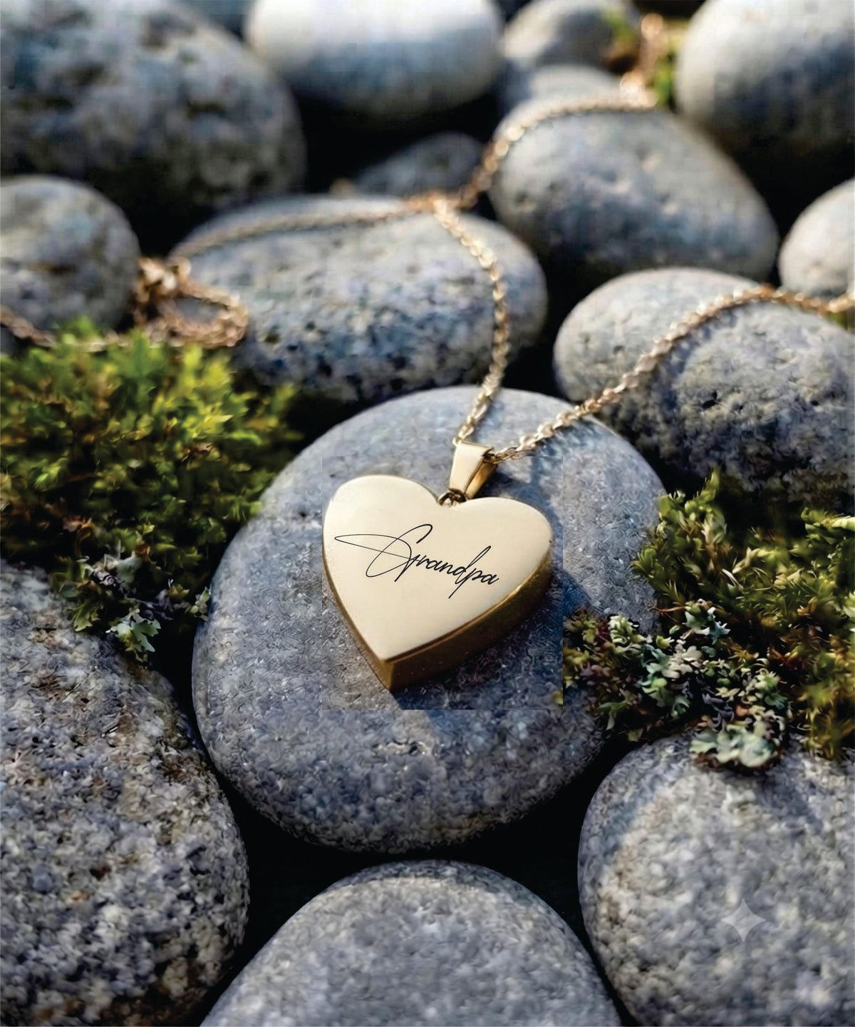 Loved Remembered Gold-Plated Stainless Steel Heart Pendant Urn