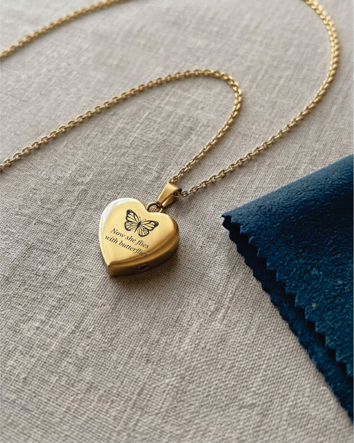 Loved Remembered Gold-Plated Stainless Steel Heart Pendant Urn