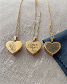 Loved Remembered Gold-Plated Stainless Steel Heart Pendant Urn