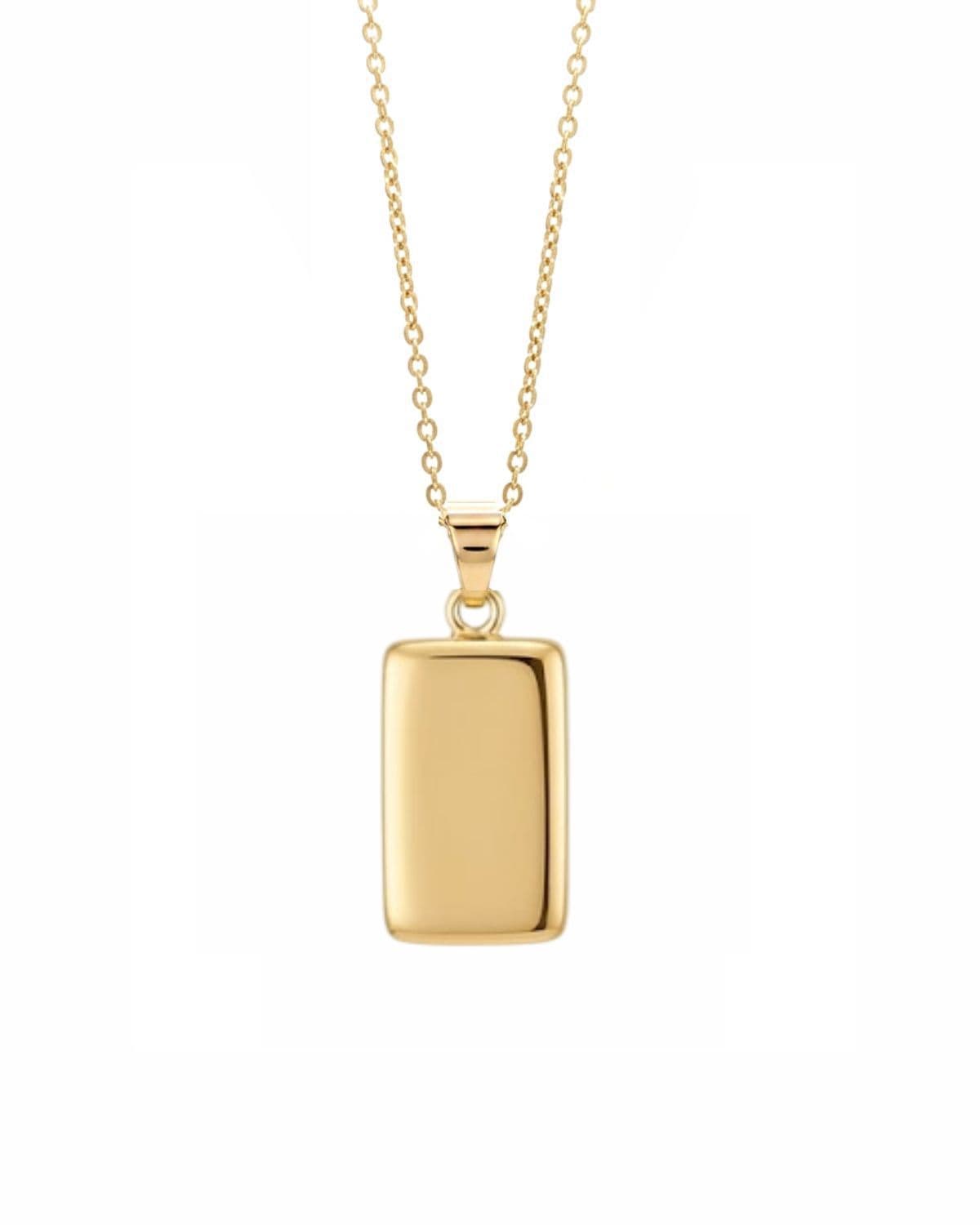 Loved Remembered Gold Rectangle Pendant Urn