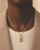 Loved Remembered Gold Rectangle Pendant Urn