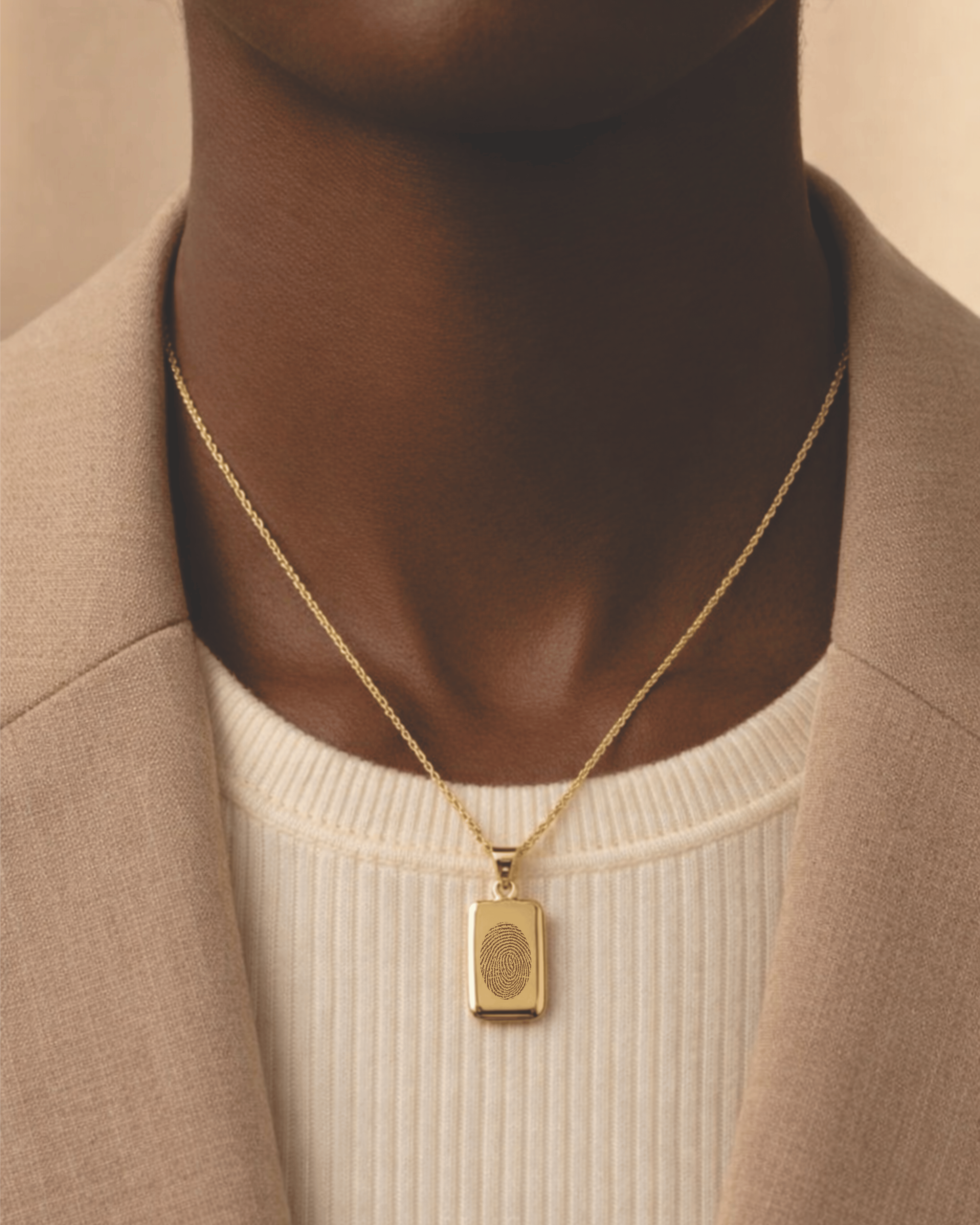 Loved Remembered Gold Rectangle Pendant Urn