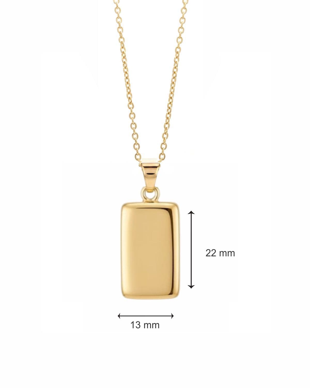 Loved Remembered Gold Rectangle Pendant Urn