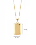 Loved Remembered Gold Rectangle Pendant Urn