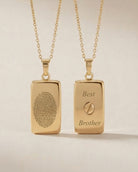 Loved Remembered Gold Rectangle Pendant Urn