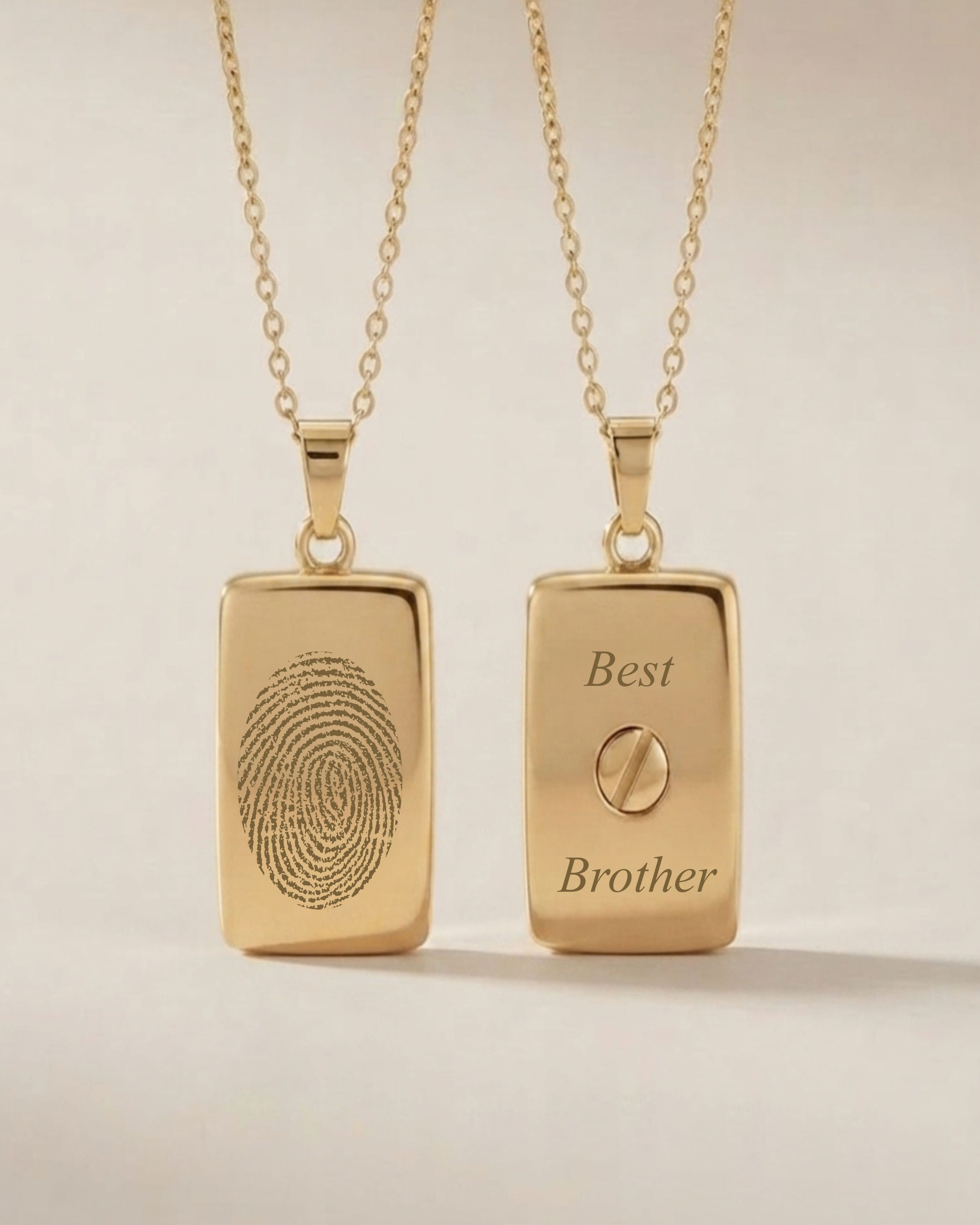Loved Remembered Gold Rectangle Pendant Urn