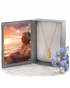 Loved Remembered Gold Rectangle Pendant Urn