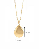 Loved Remembered Gold Teardrop Pendant Urn