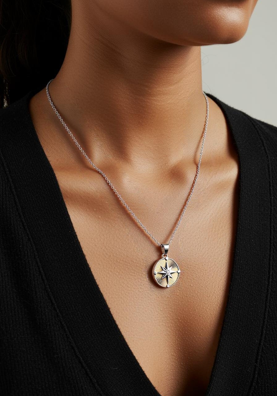 Loved Remembered Guilding Light Compass Pendant Urn