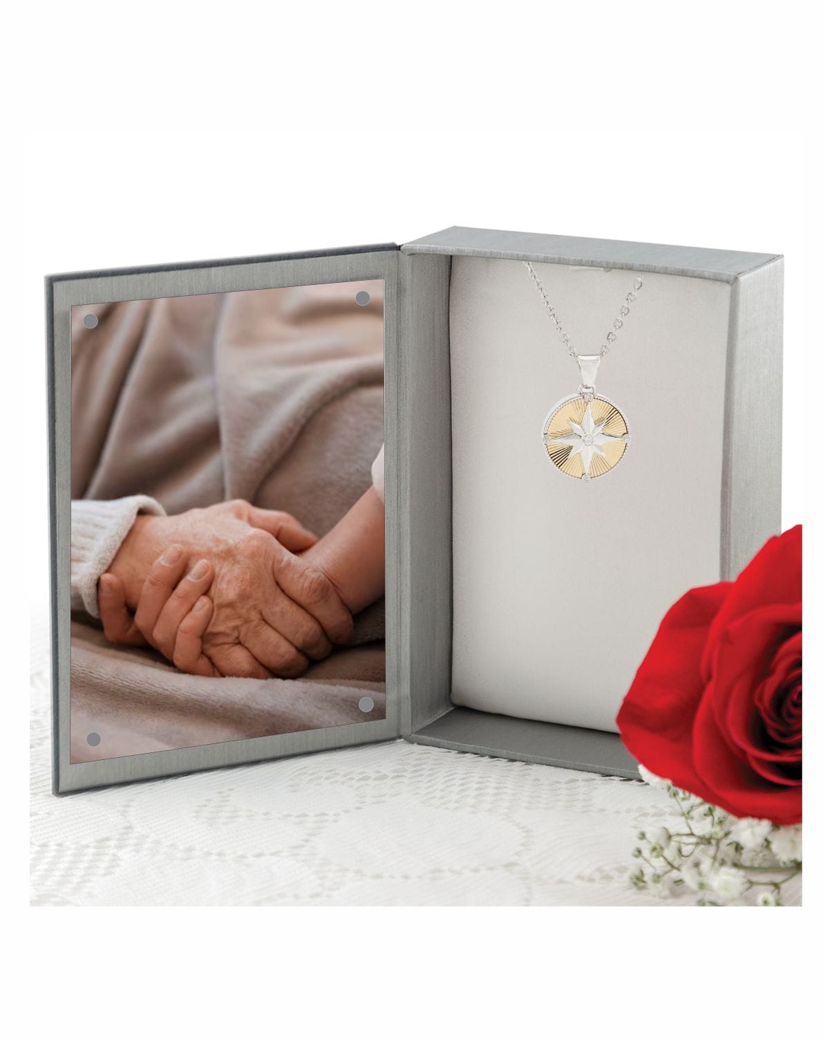 Loved Remembered Guilding Light Compass Pendant Urn