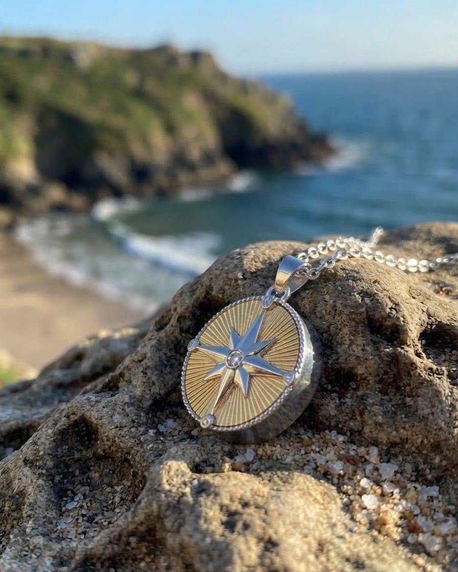 Loved Remembered Guilding Light Compass Pendant Urn