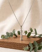 Loved Remembered Hammered Cylinder Pendant Urn