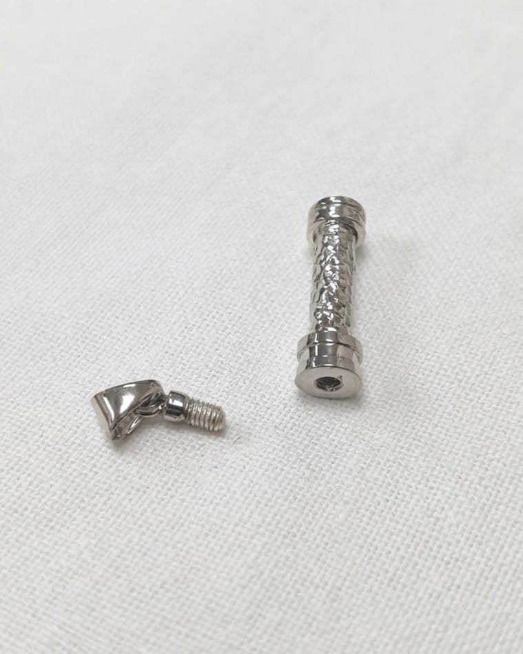Loved Remembered Hammered Cylinder Pendant Urn