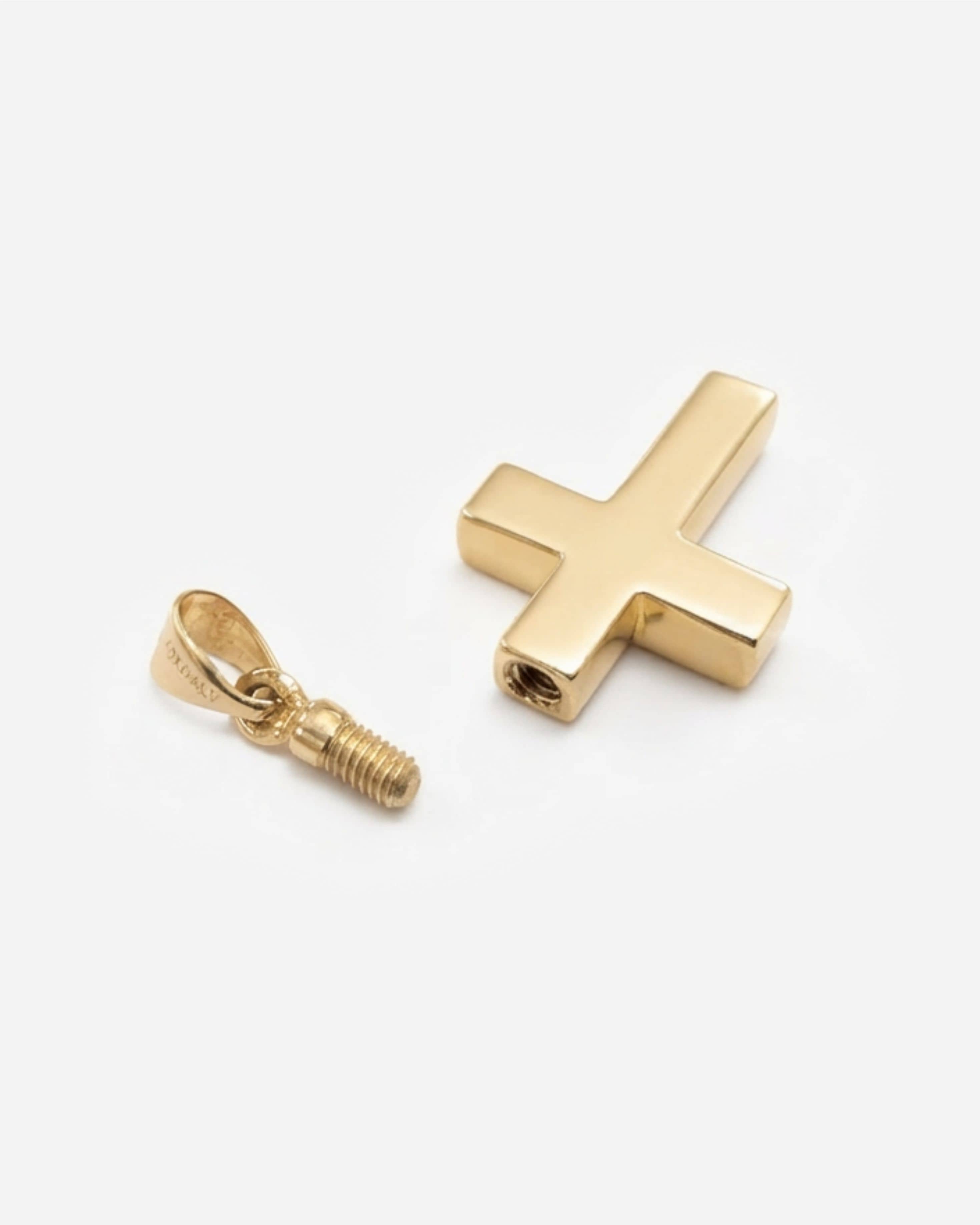 Loved Remembered Hammered Gold Cross Pendant Urn